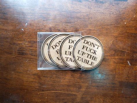 Don T Fuck Up The Table Set Of Cork Coasters Party Etsy