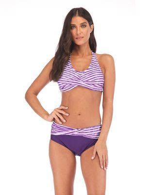 Halter Twist Bikini Set Patch Striped Swimwear Plus Size Women S Bikini Twist Bikini And Women