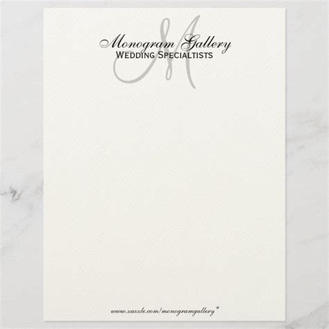 Elegant Monogram Business Letterhead Cream Paper Zazzle