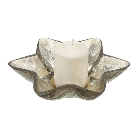 Silver Mercury Glass Star Shaped Votive Candle Holder Xc3268 Lang Glass Stars Glass Art