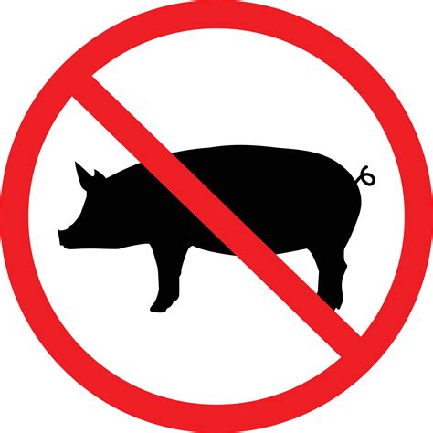 Carne Prohibida Sobre Fondo Blanco Se Al De Cerdos Prohibidos Sin