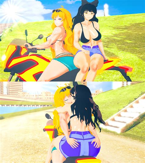 Rule 34 Black Bikini Top Black Hair Blake Belladonna Blonde Hair