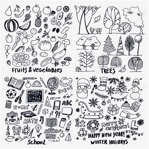 Pine Tree Leaves Vector PNG Images, Four Layouts Sample Of Fruits Trees School Holiday Vector ...