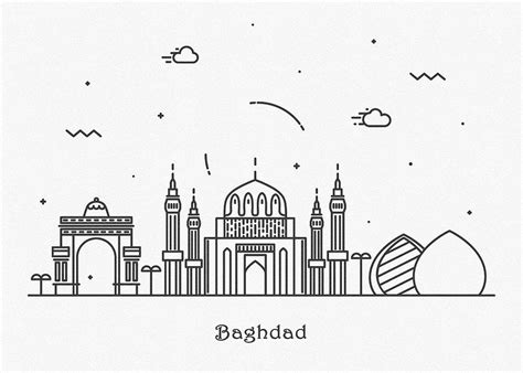 Baghdad Cityscape Travel Poster Drawing By Inspirowl Design Pixels