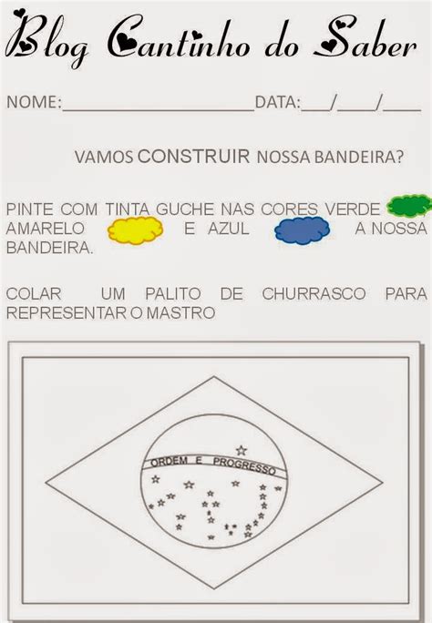 Educar X Atividades dia da bandeira educação infantil