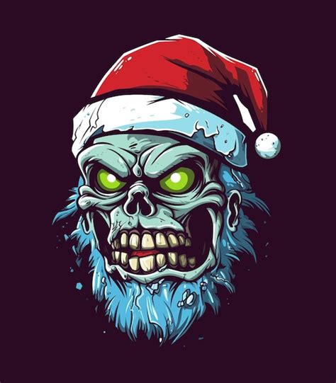 Premium Vector Santa Zombie Hand Drawn Logo Design Illustration