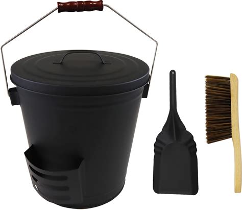 Amazon Saicool Ash Bucket W Lid Shovel 5 15 Gallon Fireplace