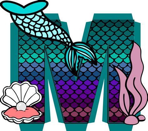 Free Svg Files For Cricut 3d Letter Svg Mermaid M