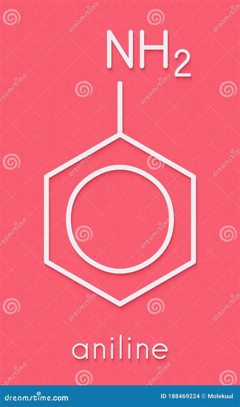 Anilin Phenylamine Aminobenzene Molekül Skelettale Formel Stock Abbildung Illustration Von