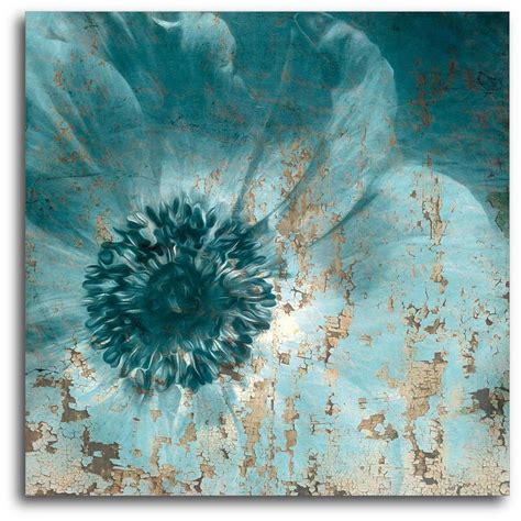 2023 Latest Teal Flower Canvas Wall Art