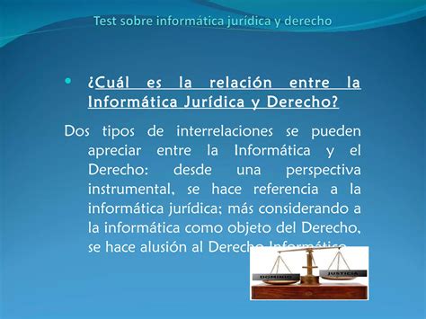 Test sobre informática jurídica y derecho 2 PPT