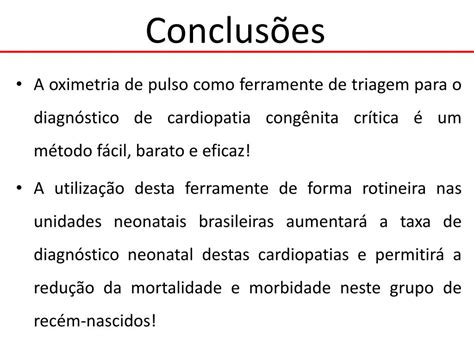 Ppt Teste Do Cora Aozinho Oximetria De Pulso No Diagn Stico De