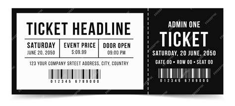 Premium Vector Creative Simple Ticket Template Design For Events