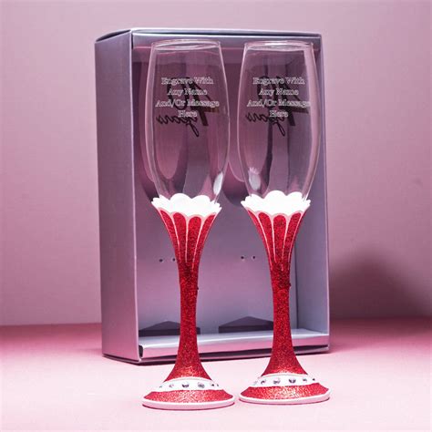 Personalised Th Wedding Anniversary Glasses In Box By Giftsonline U