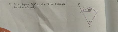 Solved A In The Diagram Pqr Is A Straight Line Calculate The