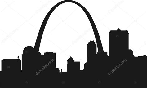 St Louis Skyline Silhouette Stock Vector by ©zeeborg 115799576