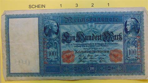 23 1321 Reichsbanknote Ein Hundert Mark 100 Mark 21 April 1910 EBay