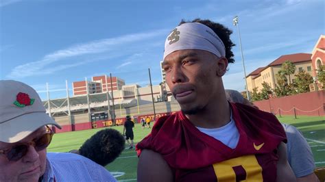 Usc Wr Amon Ra St Brown After Usc Fall Camp Day One Youtube