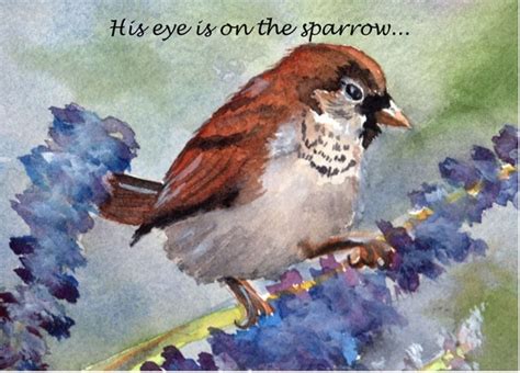 Prints Wall Décor His Eye Is On The Sparrow Watercolor Art Printable