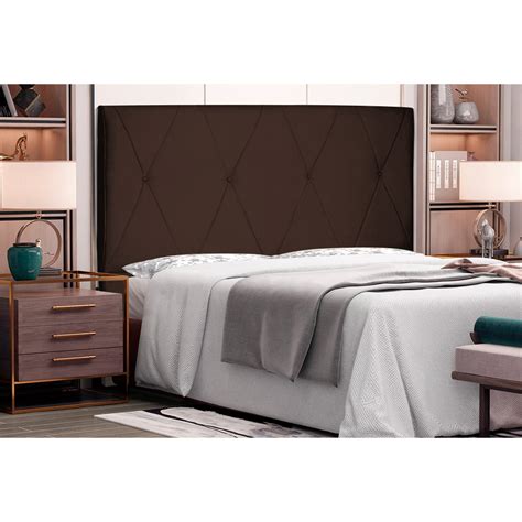 Decore Seu Quarto Cabeceira Cama King 195 Cm Score Veludo Marrom