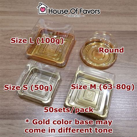 50pcs Dessert Mooncake Packaging Box 50g 80g 100g Moon Cake Plastic