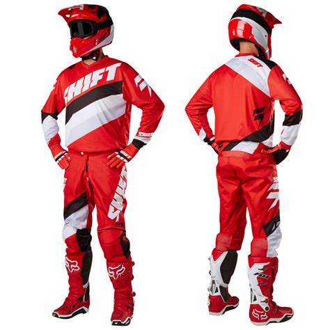 2017 SHIFT WHIT3 TARMAC GEAR COMBO RED Pro Style MX