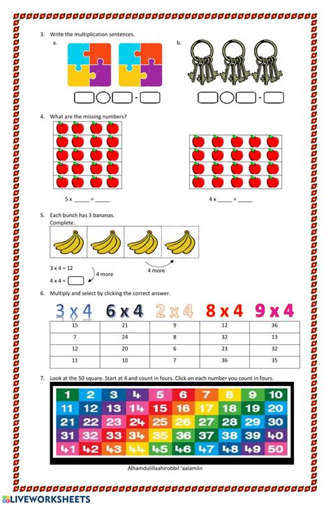 Multiplication Of 4 Worksheets Multiplication Worksheets