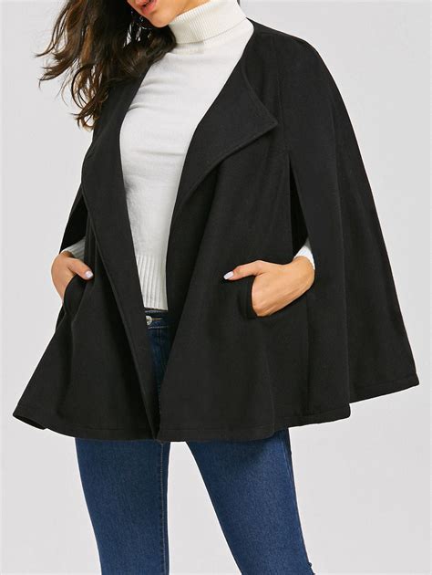 39 Off Batwing Sleeve Woollen Cape Coat Rosegal