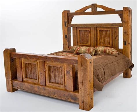 Love The Bark On This One Rustic Bed Frame Barnwood Furniture