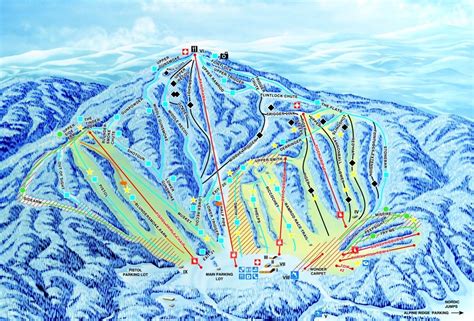 Gunstock Ski Area Trail Map Piste Map Panoramic Mountain Map