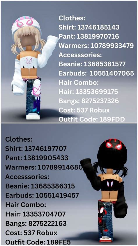 Roblox Avatar Codes