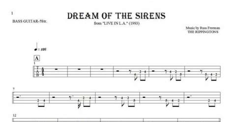 Dream Of The Sirens Tablature Rhythm Values For Bass Guitar 5 Str Playyournotes