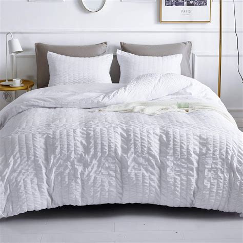 White Textured Duvet Cover King Size - Goimages Voice