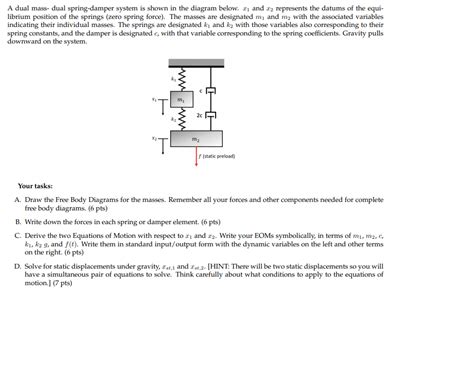 A Dual Mass Dual Spring Damper System Is Shown In Chegg