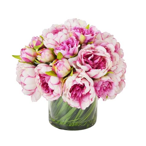 Willa Arlo Interiors Faux Magenta Pink Peony Floral Arrangement In