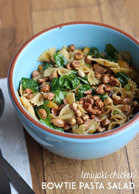 Quick Teriyaki Chicken Bowtie Pasta Salad So Festive Recipe