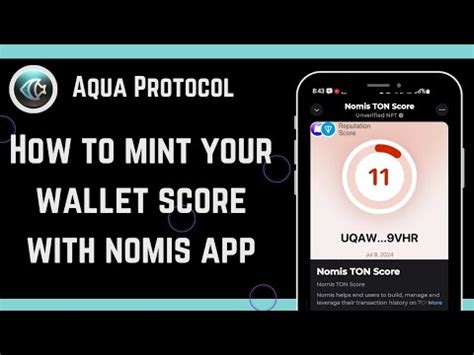 How To Mint Your Wallet Score With Nomis App For Aqua Protocol Youtube