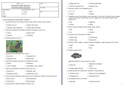 Soal Kelas Tema Subtema Homecare