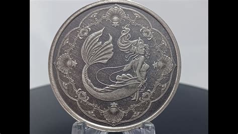 Samoa Mermaid Princess Of The Seas Oz Silver Antiqued Coin Youtube