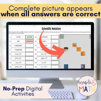 Exponents And Scientific Notation Digital Mystery Pixel Art Activity Bundle