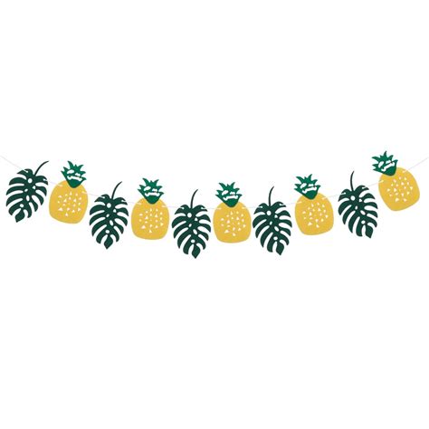 Homemaxs Hawaiian Tropical Party Garland Pineapple Leaf Banner Bunting