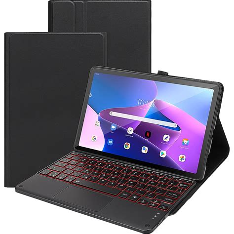 Saharacase Keyboard Folio Case For Lenovo Tab M Plus Rd Gen Black