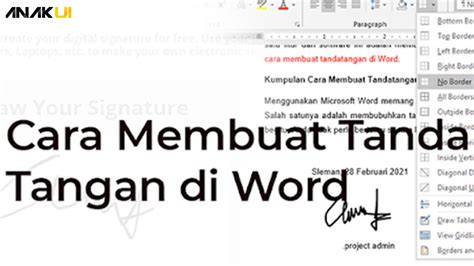 Cara Membuat Tanda Tangan Di Word Bersama Tips Ahli Anak UI