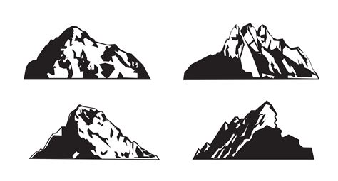 Set Mountain outline images. Vector Illustration. 5666568 Vector Art at ...