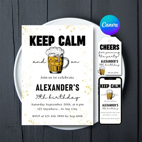 Beer Theme Party Invitation Beer Invitation Beer Birthday Invitation 50th Birthday Beer 30th