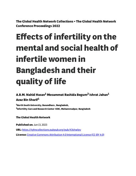 PDF Effects Of Infertility On The Mental And Social Health Of