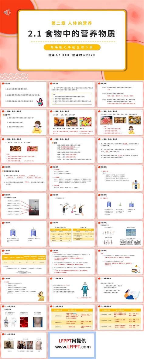 部编版七年级生物下册食物中的营养物质课件ppt下载 Lfppt