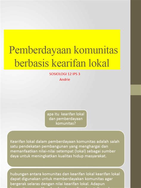 Pemberdayaan Komunitas Berbasis Kearifan Lokal Pdf