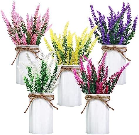 Amazon Yunlly Pcs Artificial Flowers In Small Burlap Potted Faux