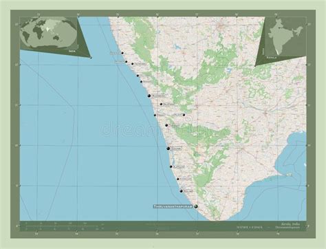 Kerala India Osm Labelled Points Of Cities Stock Illustration Illustration Of Planet